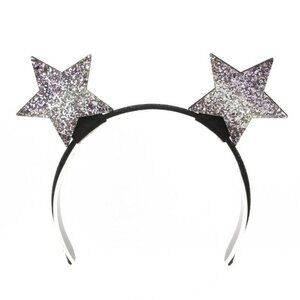 Glitter Star Headband Black & Silver For Kids